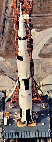  [ Picture of an rocket on a launchpad. ] 
